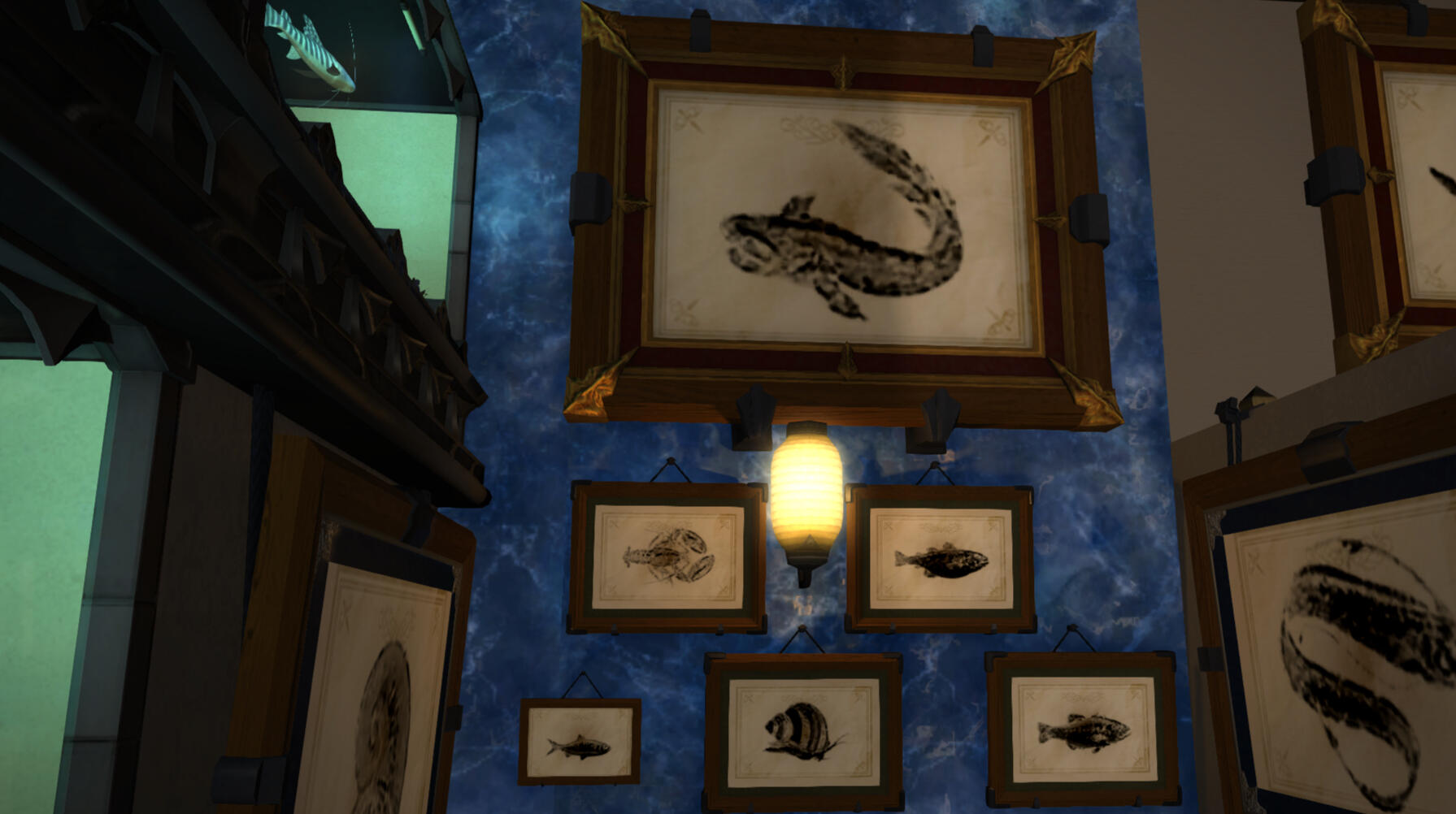 Prints, clockwise from top: Frilled Shark, Sabertooth Cod, Dark Knight, Marrow Sucker, The Winter Queen, Fingers